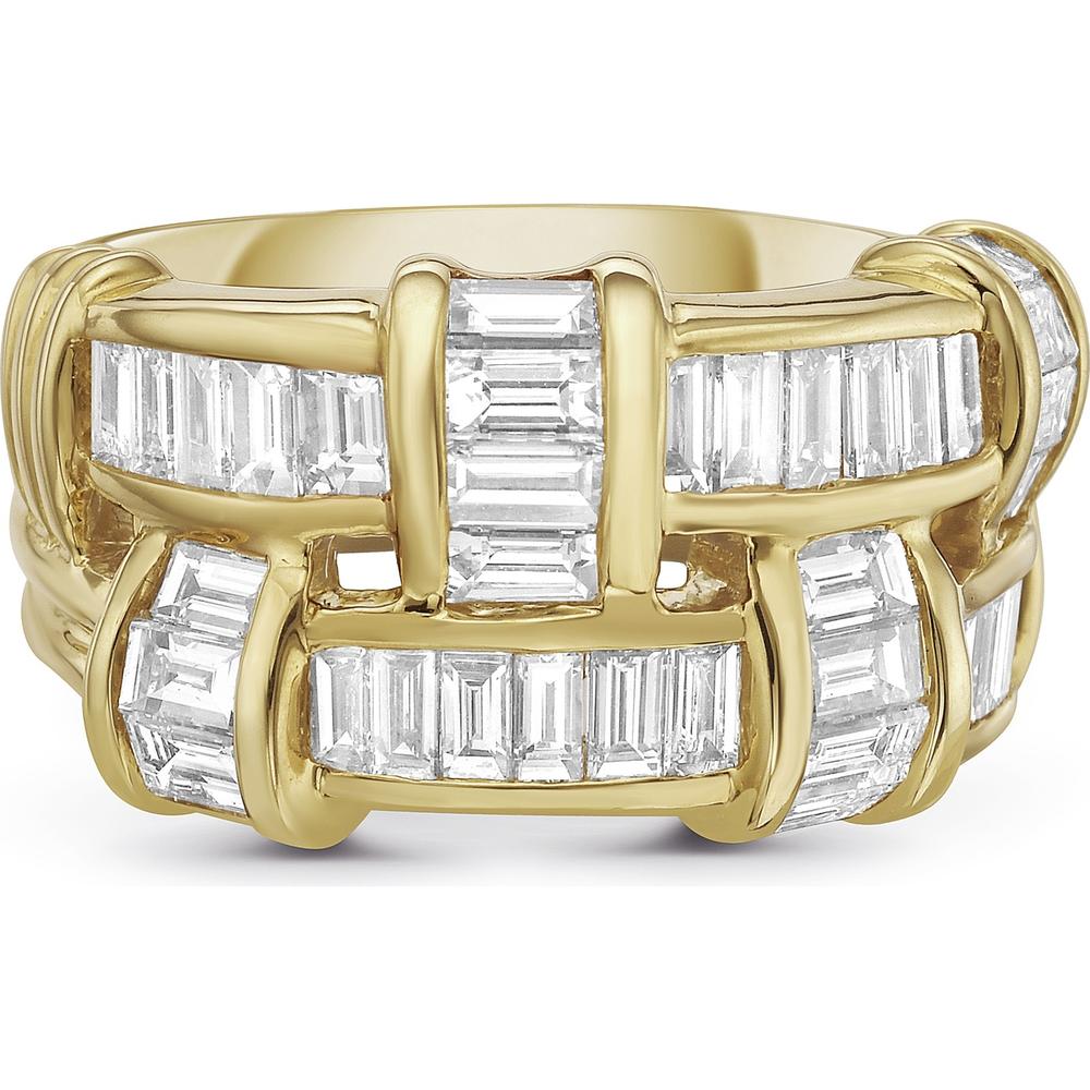 Charles Krypell - Diamond Signature Basket Weave Ring in 18K Yellow Gold