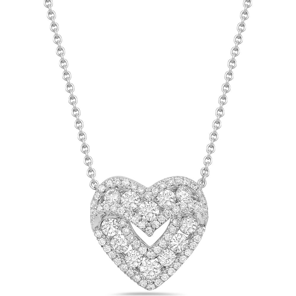 Charles Krypell - Diamond Signature Sweetheart Pendant in 18K White Gold