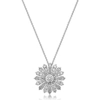Charles Krypell - Diamond Sunburst Pendant in 18K White Gold