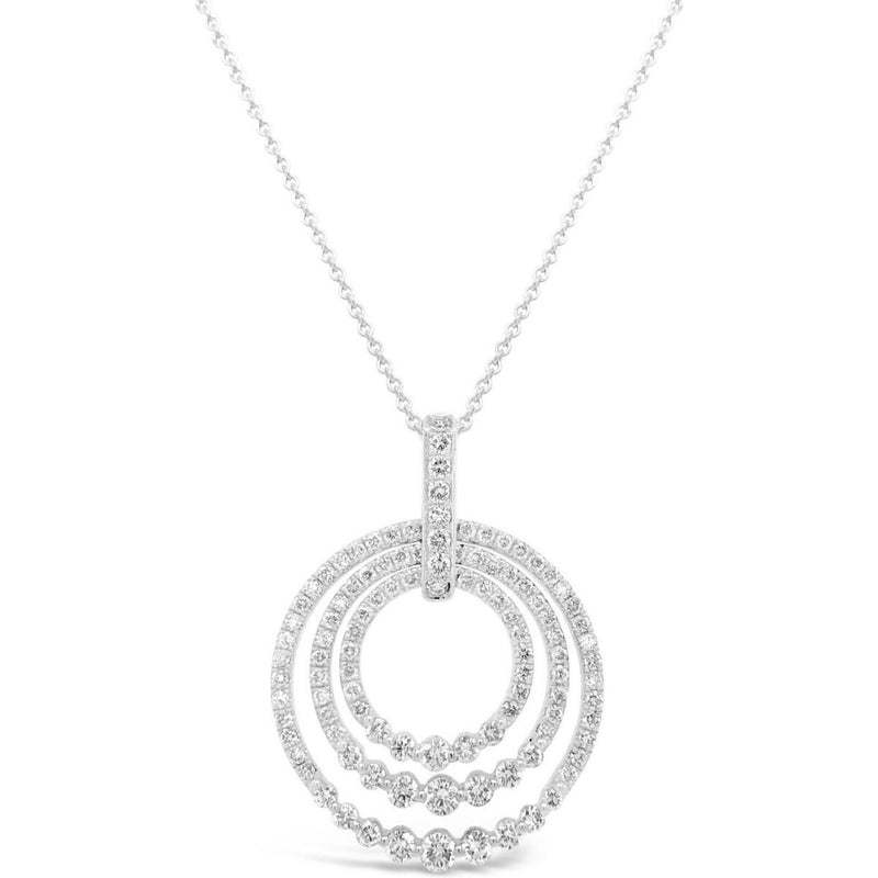 Charles Krypell - Diamond Sunset Circle Pendant - White Gold and Diamond