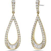 Charles Krypell - Diamond Teardrop Earrings in 18K Yellow Gold