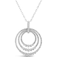Charles Krypell - Diamond Tripel Circle Pendant in 18K White Gold