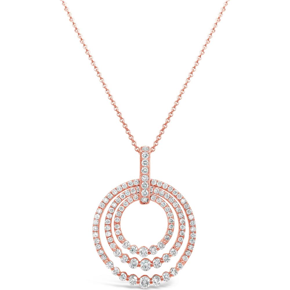 Charles Krypell - Diamond Triple Circle Pendant in 18K Rose Gold
