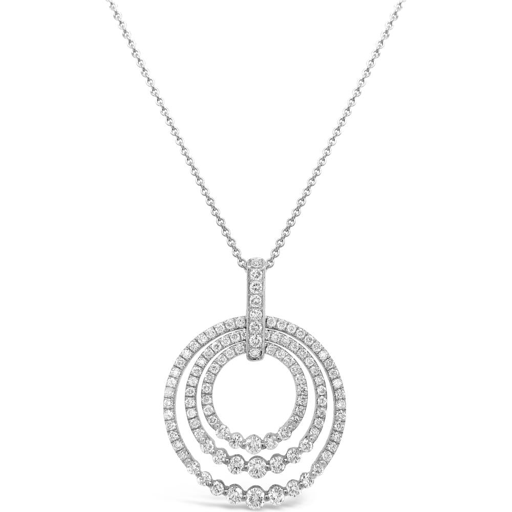 Charles Krypell - Diamond Triple Circle Pendant in 18K White Gold