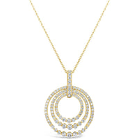 Charles Krypell - Diamond Triple Circle Pendant in 18K Yellow Gold