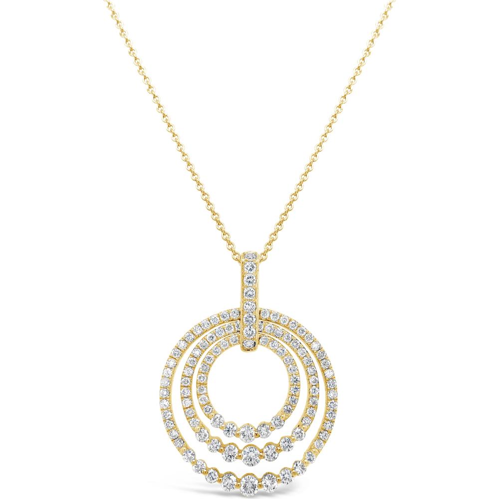 Charles Krypell - Diamond Triple Circle Pendant in 18K Yellow Gold