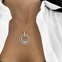 Charles Krypell - Diamond Triple Circle Pendant in 18K Yellow Gold