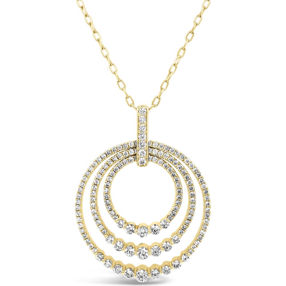 Charles Krypell - Diamond Triple Circle Pendant in 18K Yellow Gold