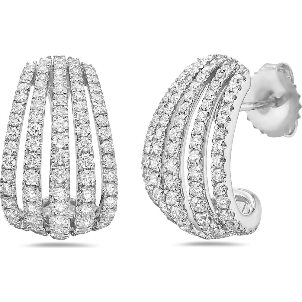 Charles Krypell - Domed Diamond Birdcage Earrings in White Gold in 18K White Gold