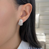 Charles Krypell - Domed Diamond Birdcage Earrings in White Gold in 18K White Gold