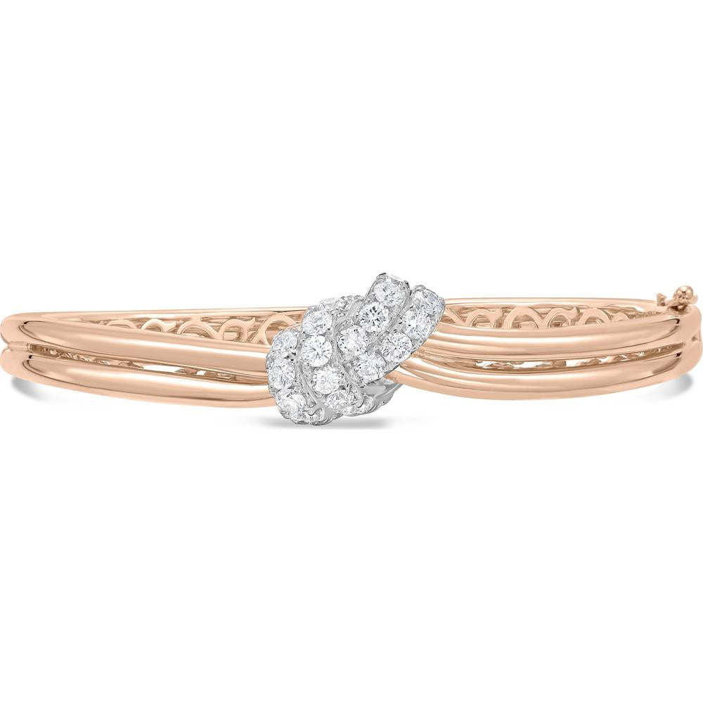 Charles Krypell - Gold and Diamond Knot Bangle in 18K Rose Gold