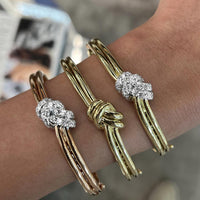Charles Krypell - Gold and Diamond Knot Bangle in 18K Rose Gold