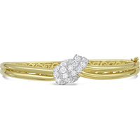 Charles Krypell - Gold and Diamond Knot Bangle in 18K Yellow Gold