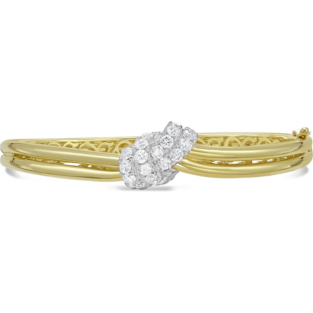 Charles Krypell - Gold and Diamond Knot Bangle in 18K Yellow Gold