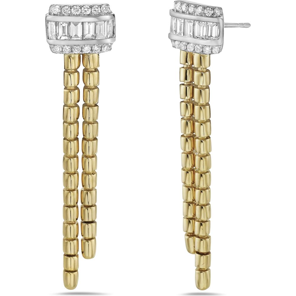Charles Krypell - Gold Lariat Earrings in 18K Yellow Gold
