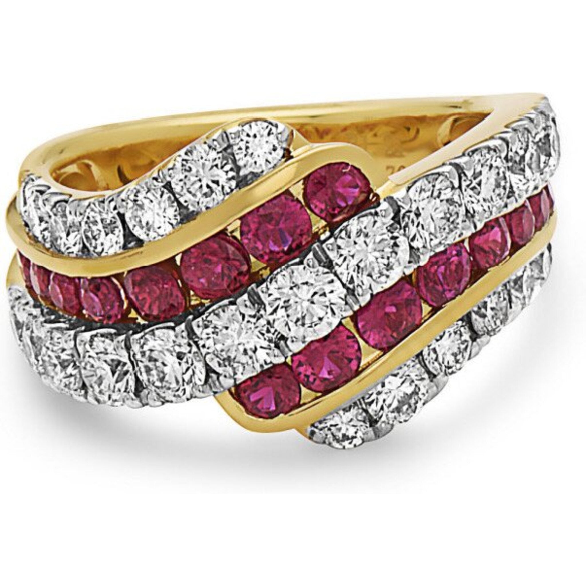 Charles Krypell - Krypell Collection Diamond Curl Ring - Ruby