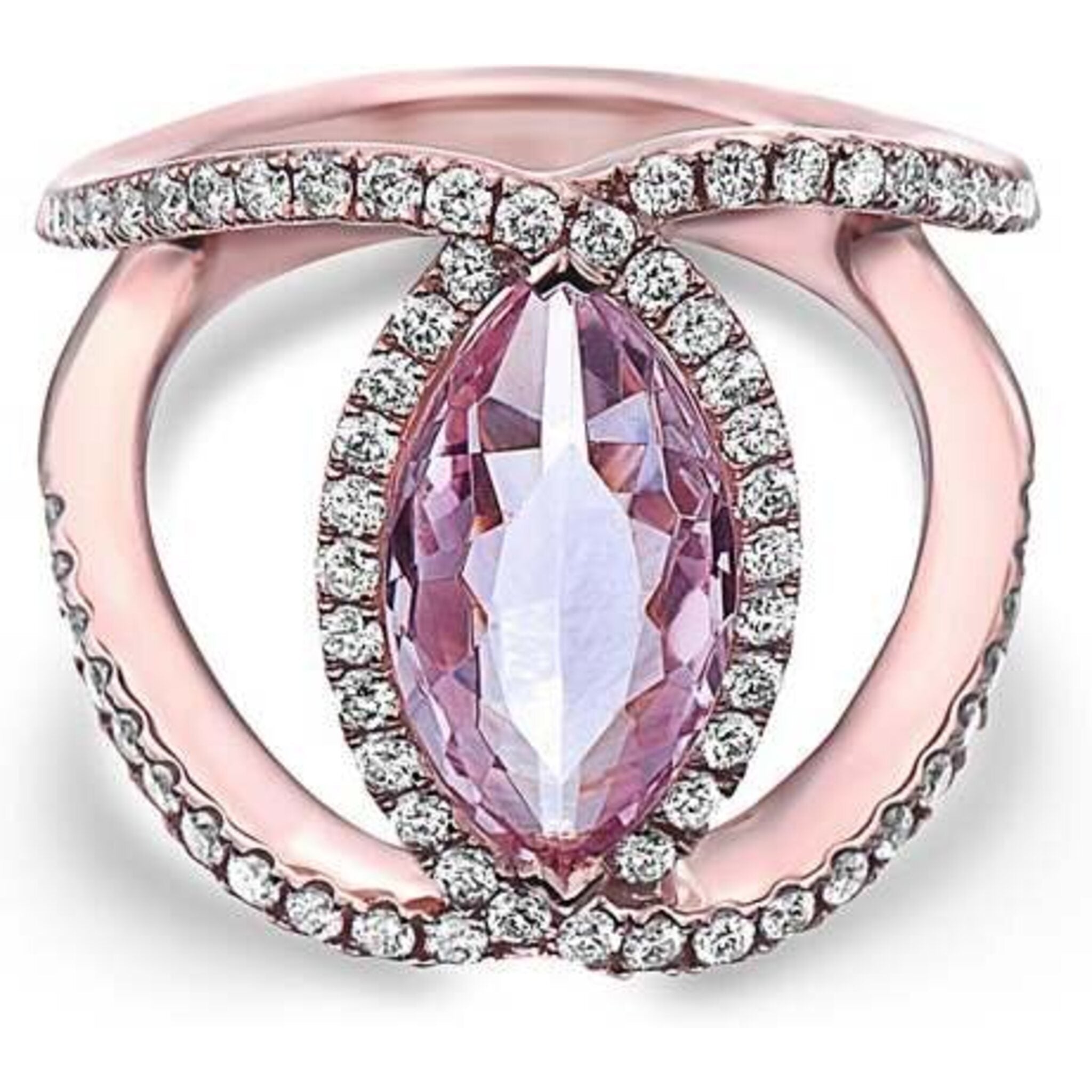 Charles Krypell - Pastel Diamond Regal Ring - Morganite and Rose Gold