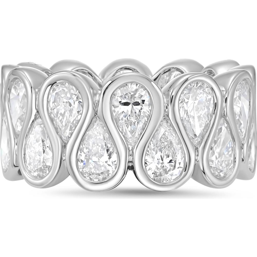 Charles Krypell - Ribbon Diamond Pear Shape Band Eternity in 18K White Gold