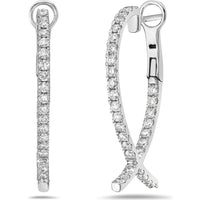 Charles Krypell - Ribbon Hoops in 18K White Gold