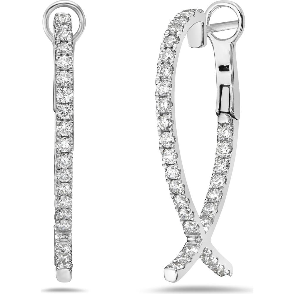 Charles Krypell - Ribbon Hoops in 18K White Gold