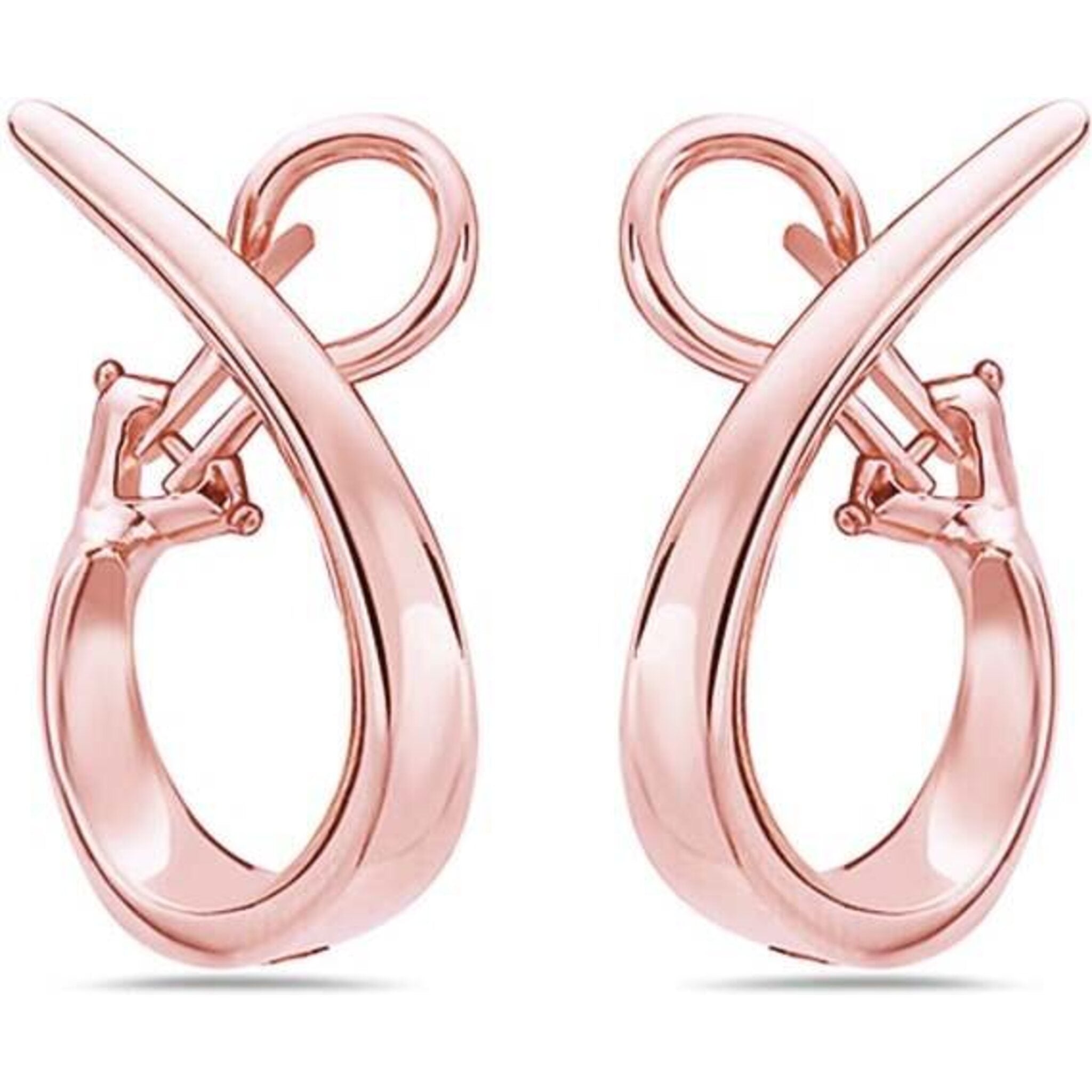 Rose gold twisted deals hoop earrings