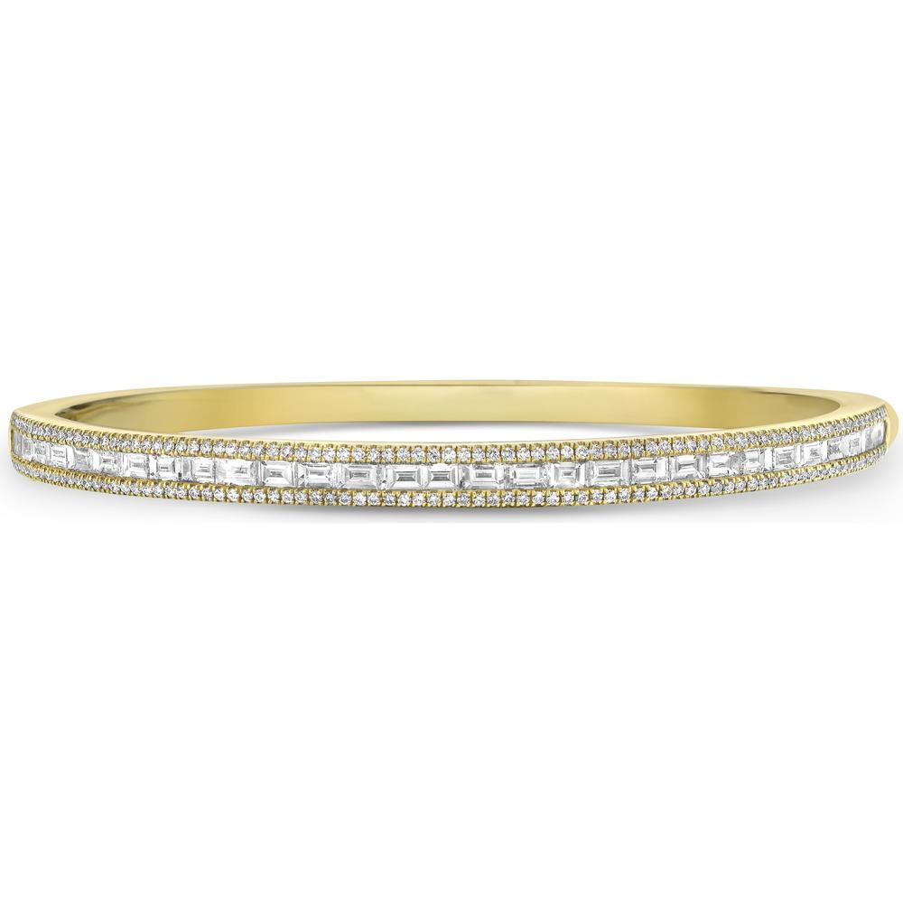 Charles Krypell - Straight-Line Baguette Diamond Bangle in 18K Yellow Gold