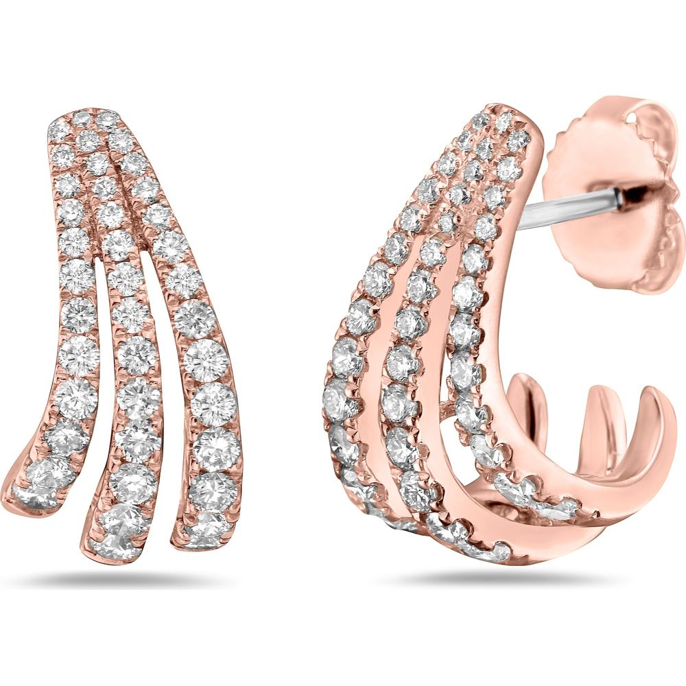 Charles Krypell - Swoop Diamond Birdcage Earring in 18K Rose Gold
