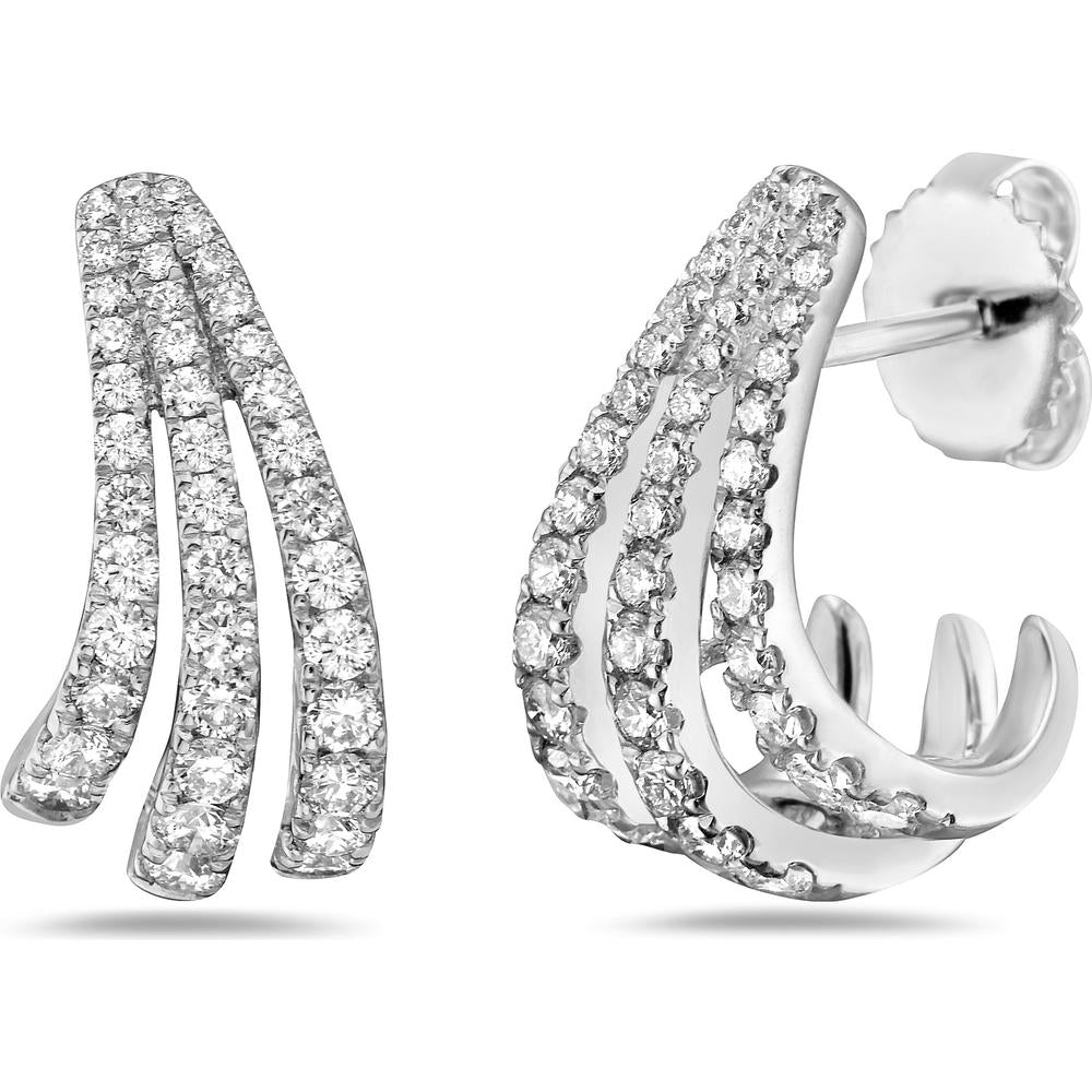 Charles Krypell - Swoop Diamond Birdcage Earring in 18K White Gold