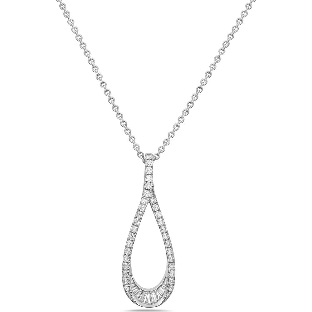 Charles Krypell - Teardrop Pendant in 18K White Gold