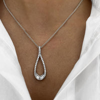 Charles Krypell - Teardrop Pendant in 18K White Gold