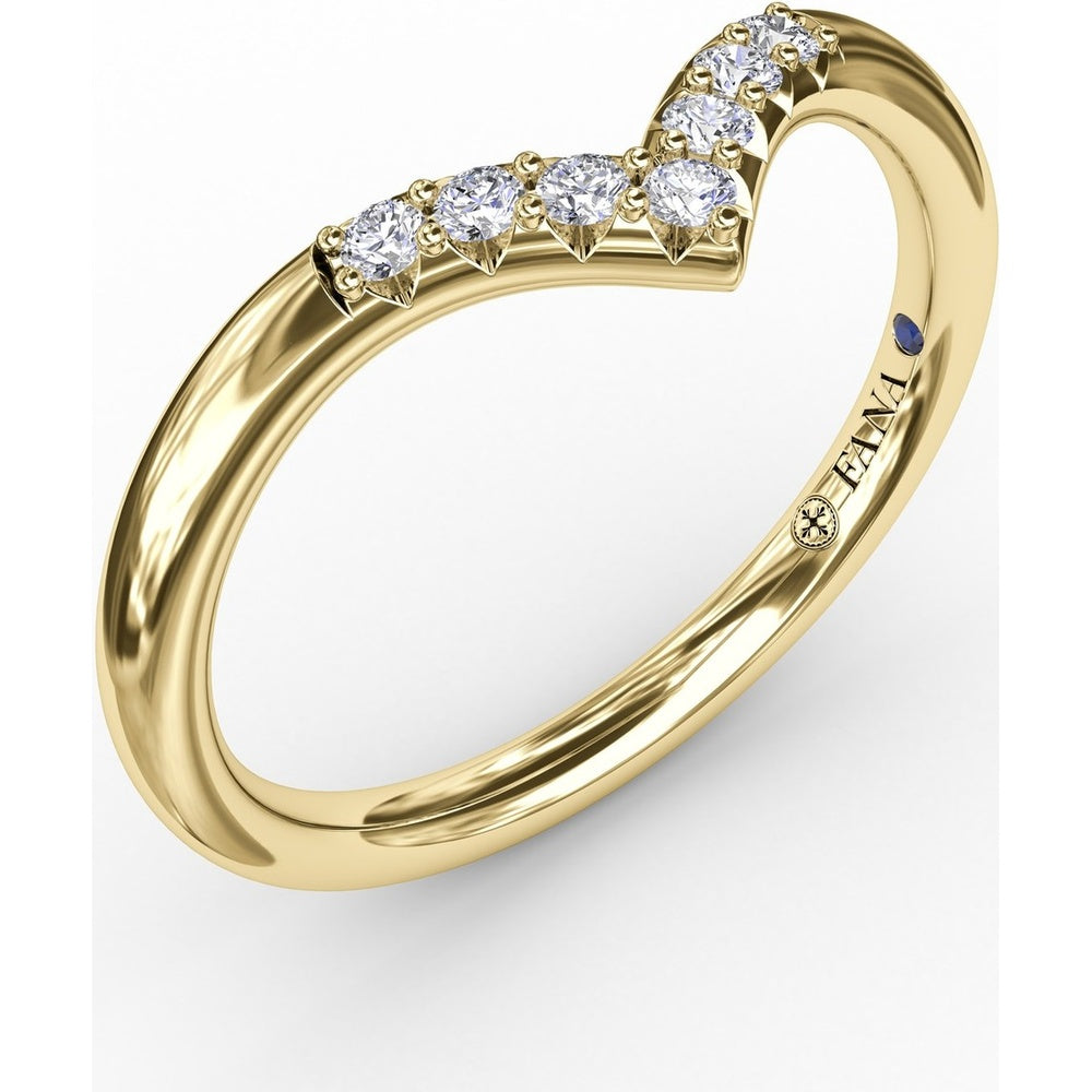 Chevron Diamond Band with Shared-Prong Round Diamonds by Fana - 0.11 Carat Total Diamond Weight