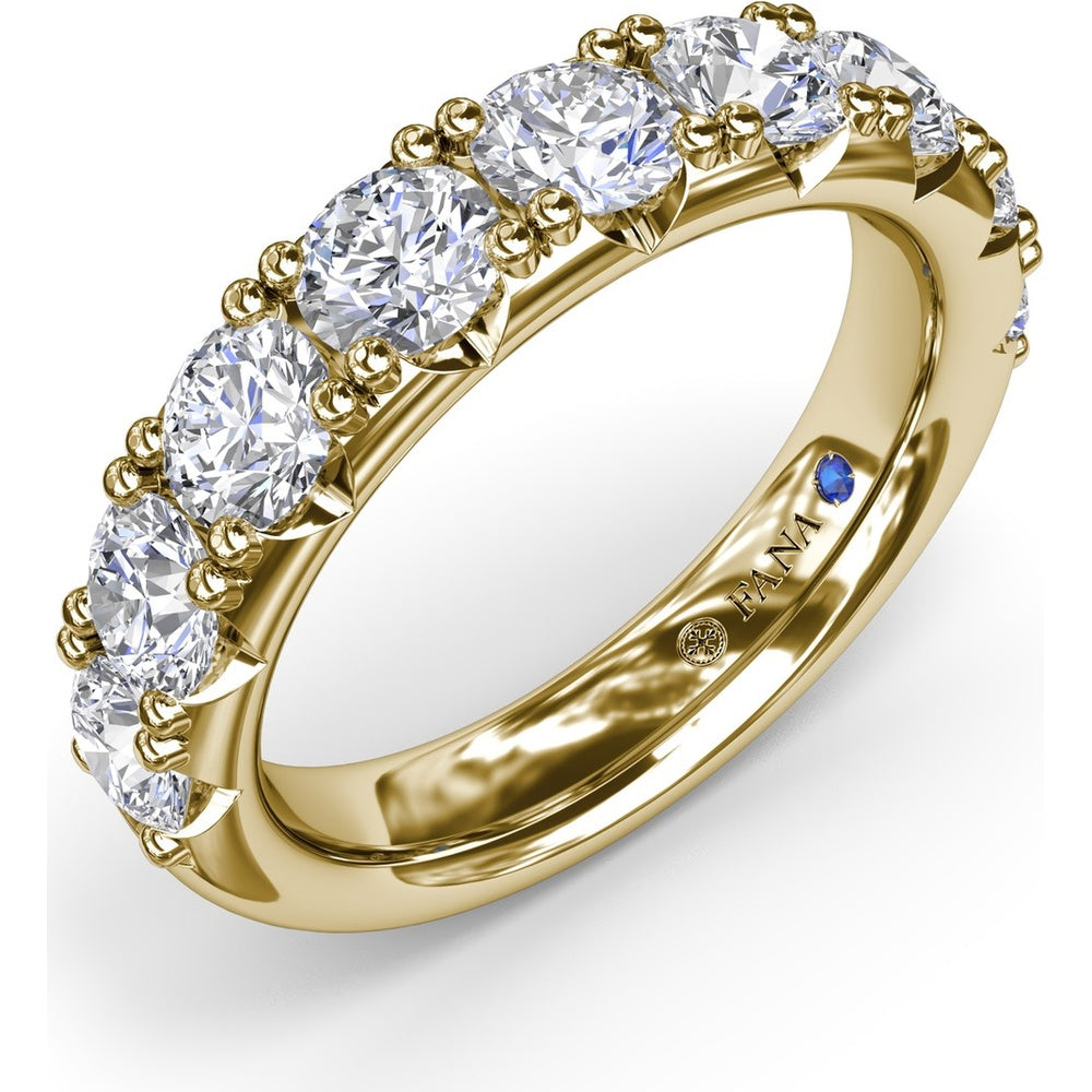 Chunky Anniversary Band with Shared-Prong Round Diamonds by Fana - 1.85 Carat Total Diamond Weight
