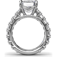 Chunky Emerald Cut Diamond Engagement Ring Setting with 16 Side Stones - 4.96 Carat Total Side Stone Weight by Fana