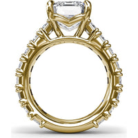 Chunky Emerald Cut Diamond Engagement Ring Setting with 16 Side Stones - 4.96 Carat Total Side Stone Weight by Fana