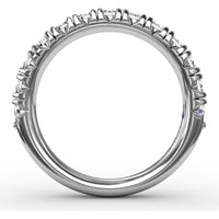 Chunky Pavé Anniversary Band with Shared-Prong Set Round Diamonds by Fana - 0.91 Carat Total Diamond Weight