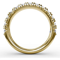 Chunky Pavé Anniversary Band with Shared-Prong Set Round Diamonds by Fana - 0.91 Carat Total Diamond Weight
