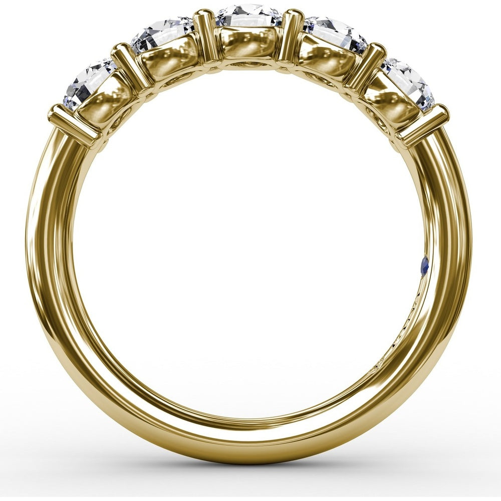 Chunky Shared-Prong Anniversary Band with Round Diamonds by Fana - 1.13 Carat Total Diamond Weight