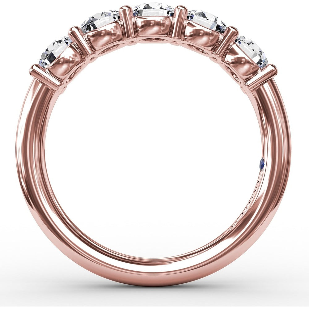 Chunky Shared-Prong Anniversary Band with Round Diamonds by Fana - 1.13 Carat Total Diamond Weight