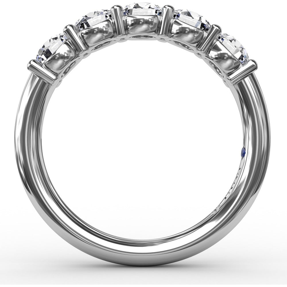 Chunky Shared-Prong Anniversary Band with Round Diamonds by Fana - 1.13 Carat Total Diamond Weight