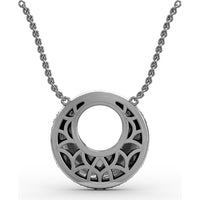 Circle of Life Pendant with Pavé Diamonds and Round Blue Sapphires by Fana - 2.08 Carat Total Gemstone Weight