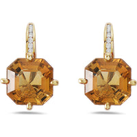Citrine and Diamond Compass Set Drop Earrings in 18K Yellow Gold by Charles Krypell