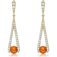 Citrine and Diamond Omakase Earrings in 18K Yellow Gold by Charles Krypell