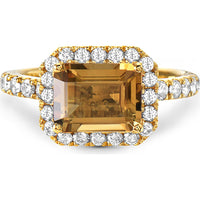 Citrine and Diamond Rocking Ring in 18K Yellow Gold by Charles Krypell