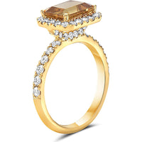 Citrine and Diamond Rocking Ring in 18K Yellow Gold by Charles Krypell