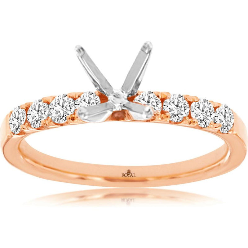 Classic 14K Rose Gold 0.42 Carat Semi Mount