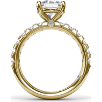 Classic Cathedral Solitaire Engagement Ring Setting with Pavé Diamond Band by Fana - 0.70 Carat Total Diamond Weight