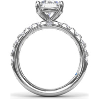 Classic Cathedral Solitaire Engagement Ring Setting with Pavé Diamond Band by Fana - 0.70 Carat Total Diamond Weight