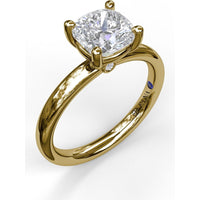 Classic Cushion Cut Solitaire Engagement Ring Setting with Hidden Pavé Diamond Details by Fana - 0.02 Carat Total Diamond Weight