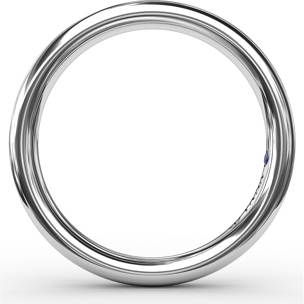 Classic High Polished Anniversary Band with Customizable Center Stone Setting by Fana