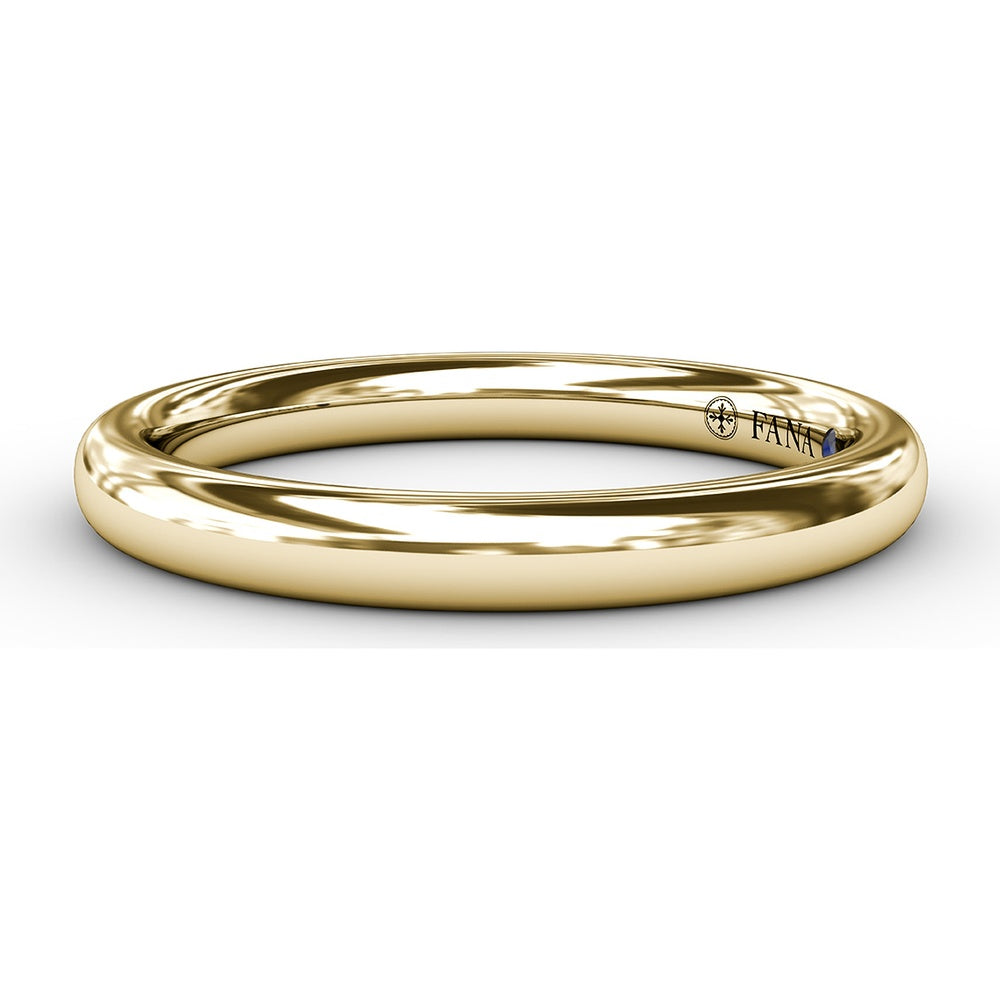 Classic High Polished Anniversary Band with Customizable Center Stone Setting by Fana